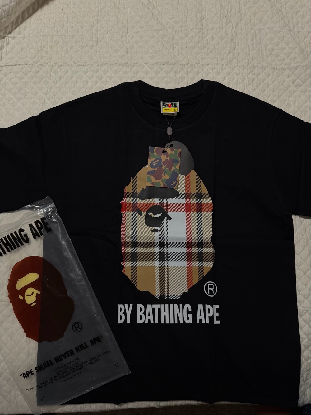 A Bathing Ape X Burberry black tee